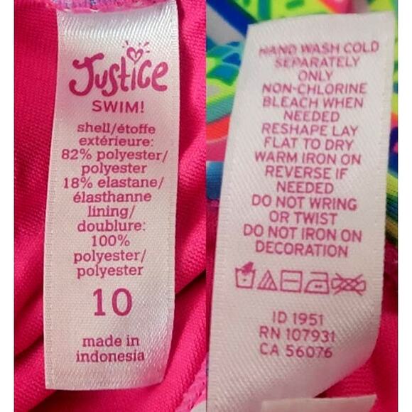 Justice Two-Piece Swim Suit Girl's Size 10 - Picture 4 of 8